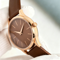 Jam Tangan Mekanik Wanita 35mm Rose Gold Berlian Kristal Safir Kaliber 240 Movement Laser Pointer
