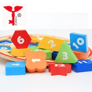 Ahşap renk dijital saat şekli tanıma yapı taşları çocuklar için istihbarat geliştirme oyuncak - Product Image 5
