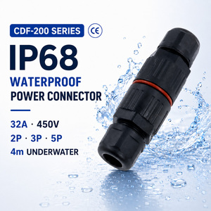 <span class=keywords><strong>Connecteur</strong></span> d'alimentation circulaire étanche IP68 32A 450V 2 3 <span class=keywords><strong>5</strong></span> <span class=keywords><strong>broches</strong></span> mâle <span class=keywords><strong>femelle</strong></span> à visser ou à sertir pour éclairage solaire extérieur LED - Product Image 1