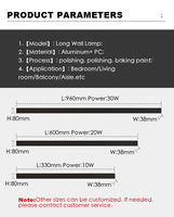 Appliques murales modernes pour intérieur, escalier, noir, blanc, or, 10W, 20W, 30W, 40W, LED créative, style nordique, décoratives