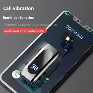 Vibración de Llamada entrante K55 JL para auriculares, cable retráctil con Clip, LED inteligente, deportes, oreja única, estilo intrauditivo ANC BT 5,2 - Product Image 2