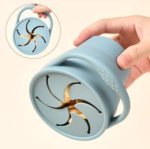 New Arrival Foldable Silicone <b>Bowl</b> <b>Lid</b> Toddler Kids' Snack Storage Container Baby Gift Collapsible <b>Bowl</b> Catcher Built-in Ice - Product Image 2