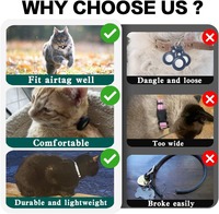 Collier Réfléchissant en Nylon Très Vendu pour Chats Mignons, avec Étui de Protection Personnalisé AirTag pour Petits Chiens et Chats d'Entraînement