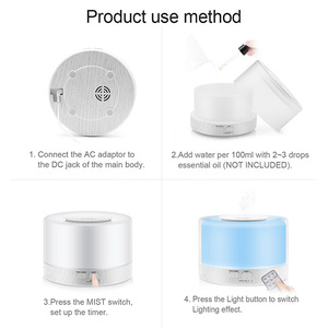 Diffuseur d'arômes VGO 700ML, humidificateur ultrasonique avec télécommande pour la maison, le bureau, la chambre à coucher, lumière LED 7 couleurs - Product Image 3