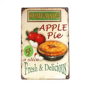 OEM wholesale custom logo Design retro vintage dinner retro tin sign