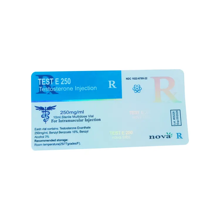 Ologramma di alta qualità laser rad 140 Test Enan 250 etichette 10 ml prodotti farmaceutici rx sticker 10 ml etichette per fiale di iniezione