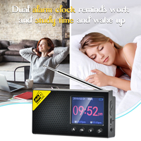 Radio DAB portable avec écran LCD de 2,4 pouces, double alarme, horloge numérique automatique, radio FM