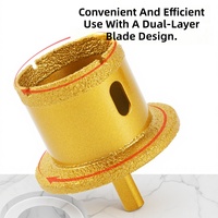 Outil diamanté Magic Diamond Tool Model, scie cloche diamantée brasée sous vide à double couche, ouvre-trou pour vasques, marbre, quartz et roche