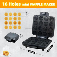 Machine à gaufres 16 pièces, mini gaufrier rapide, parfait pour le petit-déjeuner, les desserts, les collations, gaufrier électrique portable