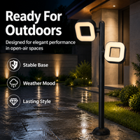 Lampe LED de jardin extérieure à double face, design carré, haute puissance, 60 cm 80 cm, aluminium, éclairage haut et bas, IP65, blanc chaud doux
