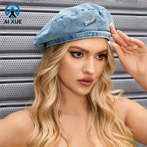 Boina vaquera personalizada de alta calidad para mujer, gorra octogonal estilo <span class=keywords><strong>pintor</strong></span> Retro, estilo <span class=keywords><strong>vaquero</strong></span> lavado, sombrero de primavera y verano para fiesta diaria - Product Image 1