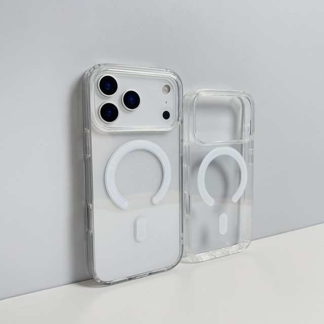 For iPhone 18 17 16 15 14 13 12 Pro Max 17 Air Cover High Transparency Acrylic Clear Magnetic Wireless Charge Mobile Phone Cases