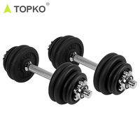 Ensemble d'haltères en fonte de haute qualité TOPKO 20 kg, équipement de fitness pour la salle de sport, ensemble d'haltères multifonctionnel pour la musculation