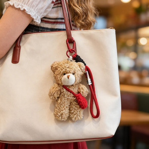 พวงกุญแจตุ๊กตาหมีเท็ดดี้ขนาด 10 ซม. ขนนุ่มฟู บรรจุใยฝ้าย PP เป็นมิตรกับสิ่งแวดล้อม ทนทาน ใช้เป็นอุปกรณ์ตกแต่งเคสโทรศัพท์หรือกระเป๋าได้ - Product Image 2