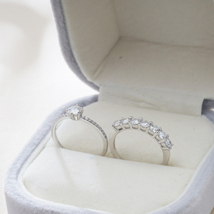Bijoux de mode directement de l'usine, Ensemble de bagues en argent S925 avec 7 pierres multicolores de <span class=keywords><strong>petite</strong></span> taille, Moissanite VVS1 couleur D, taille ajustée - Product Image 3