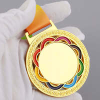 Médaille de récompense vierge en gros d'usine avec ruban coloré, médaille de trophée personnalisée pour vainqueur