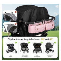 Nouveauté : Sac organisateur multifonctionnel pour poussette, en tissu matelassé, avec plusieurs porte-gobelets, pour ranger les essentiels de bébé