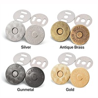 Fermoir magnétique de luxe en alliage de zinc 14 mm 18 mm pour sacs à main, sacs en cuir, bouton métallique OEM