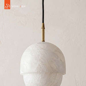 Lampe suspendue en forme de globe en albâtre espagnol, en laiton, pour chambre à coucher, lampe de chevet - Product Image 3