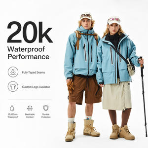 Custom Waterproof 20k Hard Shell <b>Jacket</b> Fully Seam Taped Unisex Professional Outdoor Ski Wear Factory Wholesale OEM ODM Service - Product Image 1