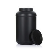 Botella vacía de polvo de proteína, color negro, 5l, plástico PP, coctelera de proteínas