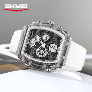 OEM Custom Logo Square PC <b>Case</b> Outdoor Sport <b>Watches</b> 3ATM Waterproof Japan Movement Silicone Gel Men Private Brand Quartz <b>Watch</b> - Product Image 1
