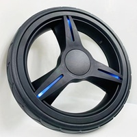Roue de poussette lumineuse de 10 pouces, moyeu en plastique, pneu en mousse PU pour chariot à jouets