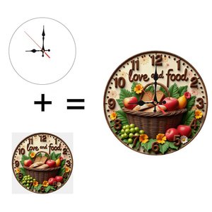 Round Wooden Wall <b>Clock</b> 25cm Rustic Farmhouse <b>Silent</b> Non Ticking Home Living Room Decor <b>Clock</b> - Product Image 6