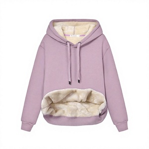 Sudadera con Capucha para Mujer, Diseño Personalizado OEM, Color Sólido, Forro Polar, Informal, Manga Larga, Transpirable, de Algodón y Fibra de Bambú - Product Image 2