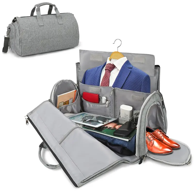 Wandelbarer Koffer mit Schulterband tragbare Kleidungs-Duffeltaschen 2 in 1 hängender Koffer Anzug Reisetasche