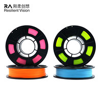 Filamen Printer 3D TPU 95A Seri Fluoresen Universal Kompatibel 1.75mm 1kg Bahan 3D Fleksibel Elastis Tinggi