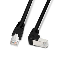 Câble de raccordement Ethernet Gigabit blindé à coude de catégorie 6A pour caméra industrielle et routeur de bureau