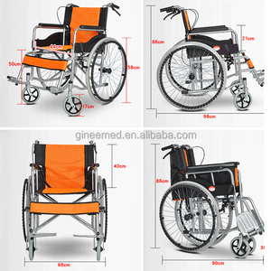 Fauteuil roulant manuel GINEE MEDICAL, pliable et portable, conçu pour les hôpitaux, en alliage d'aluminium. - Product Image 5
