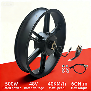 Kit de conversion de vélo électrique avec moteur de moyeu arrière à pneu gras 20x4.0 intégré 48V 500w 750W 1000W avec contrôleur et jauge - Product Image 1