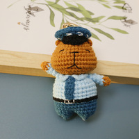 2025 nouveau COP Capybara porte-clés au crochet en peluche poupée porte-clés Capybara poupée sac breloque pendentif sac suspendu