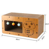 Neuer Moderner Klassischer Katzen-Kratzbaum aus Karton, Langlebiges Doppelschichtiges Spielzeug mit Glocke für den Innenbereich