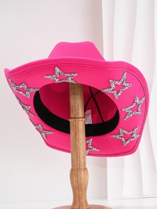 <span class=keywords><strong>Sombrero</strong></span> de <span class=keywords><strong>vaquero</strong></span> de fiesta de moda de lujo para <span class=keywords><strong>mujer</strong></span> único brillante diamante estrella Fedora Casual/deportes/viajes al aire libre/<span class=keywords><strong>sombrero</strong></span> de vaquera de boda - Product Image 5