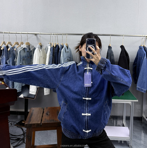 <span class=keywords><strong>Giacca</strong></span> di Jeans da <span class=keywords><strong>Uomo</strong></span> Oversize con Doppio Petto e Patchwork a Fantasia Lunga, Stile Cinese, di Tendenza, Collezione Designer 2025 - Product Image 3