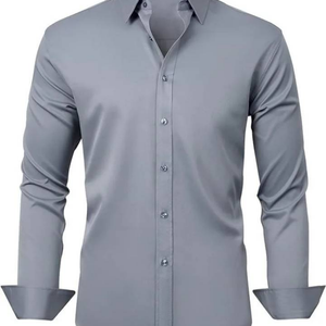 Camicia Formale da <span class=keywords><strong>Uomo</strong></span> 26, <span class=keywords><strong>Slim</strong></span> <span class=keywords><strong>Fit</strong></span>, Maniche Lunghe, Tinta Unita, Semplice, per Business Casual - Product Image 1