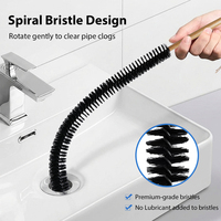 Brosse de nettoyage flexible en fil de bambou pour éviers, tuyaux de trop-plein de machine à laver et baignoires, 33 pouces, pliable
