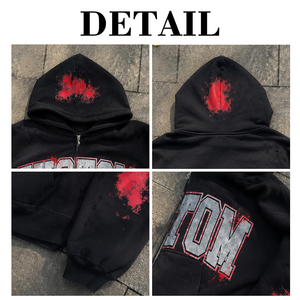 เสื้อฮู้ดดี้สไตล์วินเทจแบบสตรีท ดีไซน์ซับลิเมชั่นตามสั่ง พิมพ์ลาย DTG ผ้าเฟรนช์เทอร์รี่เนื้อหนา เสื้อฮู้ดดี้ผู้ชาย - Product Image 6