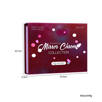 Ensemble de poudre à ongles en acrylique chromé coloré avec effet miroir, 24 couleurs, poudre scintillante haute brillance