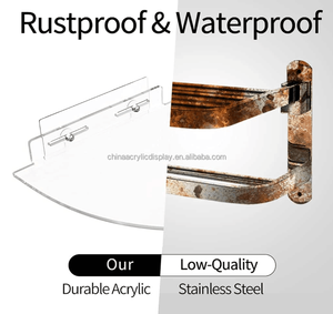 2 Gói Kệ Góc Phòng Tắm Bằng Nhựa Acrylic Dính, Kệ Để Đồ Nổi Trong Suốt, Gắn Tường Không Khoan - Product Image 3
