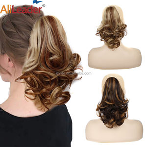 AliLeader – Extensions de cheveux synthétiques 12 pouces, queue de cheval courte ondulée avec Clip pour femmes - Product Image 2