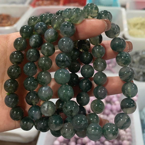 Bracciale in Agata Muschiata Cristallina Taglia Unica, Cuore d'Amore, Alta Qualità, Marca YINGLAI, Curativo, in Roccia Naturale Lucidata - Vendita Calda - Product Image 4