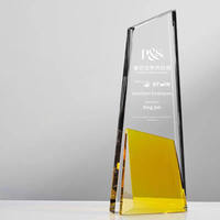 Trophées en cristal personnalisés, trophées en cristal bleu, rouge, jaune, trophée en forme de lame de cristal