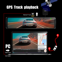 Kamera Dash 12 "4K nirkabel, perekam kamera spion mobil DVR Android Auto ADAS 5G WiFi GPS FM 24 jam Monitor parkir