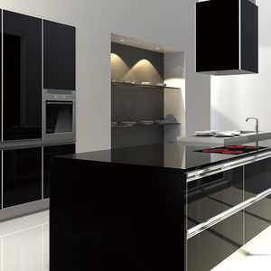2020 The Latest Lacquer Matt Black Kitchen Cabinets - Product Image 3