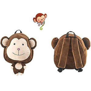 Zaino per Bambini Personalizzato a Forma di Scimmia Marrone Cartoon <span class=keywords><strong>con</strong></span> Guinzaglio, Mini <span class=keywords><strong>Borsa</strong></span> Scuola Sicura per Bambini - Product Image 2