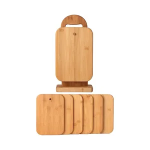 定制竹制切菜板套装，用于厨房小切菜板，带夹心奶酪餐早餐的餐板
